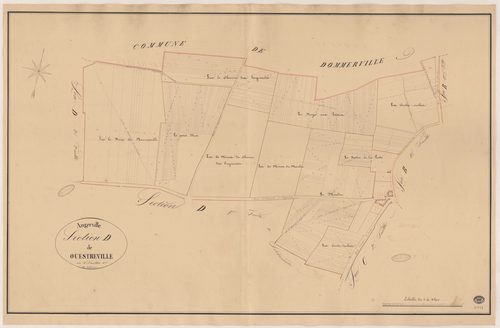 ANGERVILLE. - Section D : Ouestreville, 1ère feuille. 