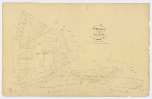 ANGERVILLE, Dommerville. -Section C2 - Bois Berthier, ech. 1/2000, coul., aquarelle, papier, 68x105 (1839). 