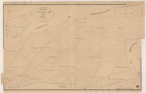 ANGERVILLE. - Section B : Ville (la), 1ère feuille. 