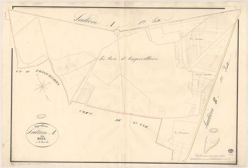 ANGERVILLIERS. - Section A : Bois (les), 2e feuille. 