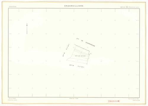 Plans minutes de conservation : ANGERVILLIERS : tableau d'assemblage, ech. 1/10000 (1934), sections A1, A2, ech. 1/2500, B1, ech. 1/1250, B2, ech. 1/2500 (1934) ; section B1, ech. 1/1250 (1934-1961) ; section ZA, ech. 1/2000 (1978), NB, papier, 105x80 [7 