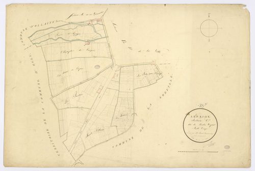 ARPAJON. - Section C - Moulin Cerpier (le), ech. 1/2500, coul., aquarelle, papier, 67x100 (1820). 