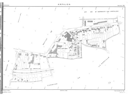 ARPAJON.- Cadastre révisé pour 1959 : plan du tableau d'assemblage, plans de la section AB, section AC, section AD, section AE, section AH, section AI, section AK, section AL, [9 plans]. 