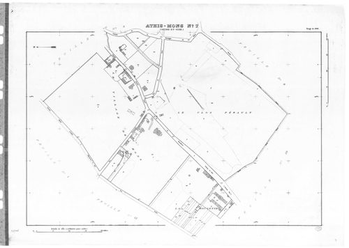 ATHIS-MONS .- Tirage de 1908 (23 feuilles numérotées de 1-23) ; plan d'ensemble d'Athis et Mons d'après l'ancien cadastre de 1812 ; tirage de 1933 plan du tableau d'assemblage ; tirage de 1934 (6 feuilles numérotées 12a, 12b, 15a, 15b, 15c, 18a) ; plan d'