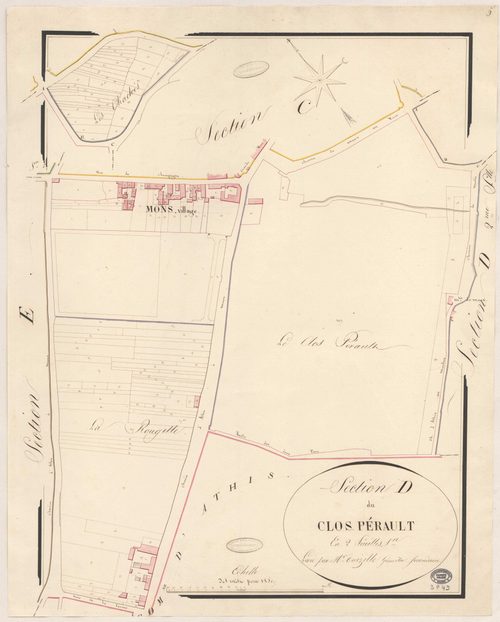 MONS. - Section D : Clos Pérault, 1ère feuille. 