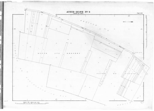 ATHIS-MONS .- Tirage de 1908 (23 feuilles numérotées de 1-23) ; plan d'ensemble d'Athis et Mons d'après l'ancien cadastre de 1812 ; tirage de 1933 plan du tableau d'assemblage ; tirage de 1934 (6 feuilles numérotées 12a, 12b, 15a, 15b, 15c, 18a) ; plan d'