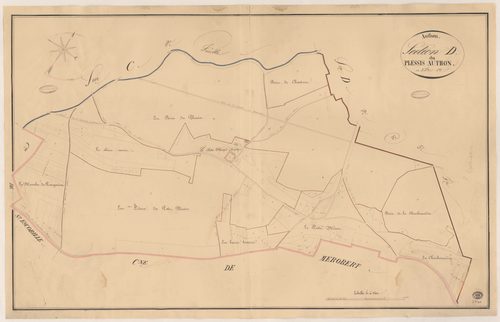 AUTHON-LA-PLAINE. - Section D : Plessis-Authon (le), 1ère feuille. 