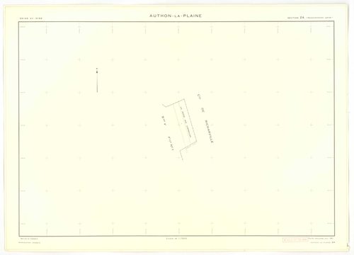 Plans minutes de conservation : AUTHON-LA-PLAINE : tableau d'assemblage, ech. 1/10000 (1933), section B3, ech. 1/1250 (1933), sections B1, U1, U2, V1, V2, W, X, Y, Z, ech. 1/2000 (1956) ; section ZA, ech. 1/2000 (1961), NB, papier, 105x80 [12 plans]. 