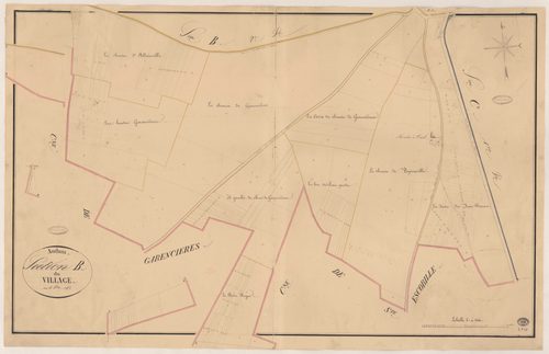 AUTHON-LA-PLAINE. - Section B : Village (le), 4e feuille. 