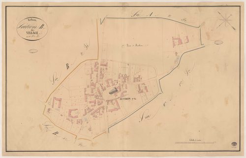 AUTHON-LA-PLAINE. - Section B : Village (le), 3e feuille. 