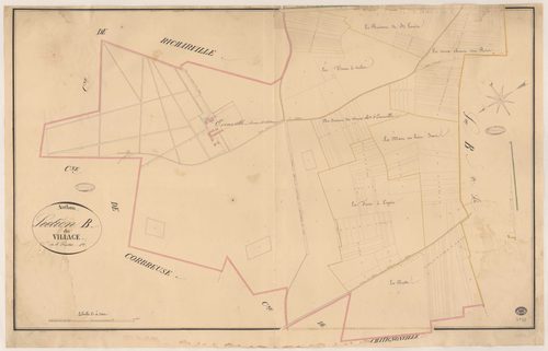 AUTHON-LA-PLAINE. - Section B : Village (le), 1ère feuille. 