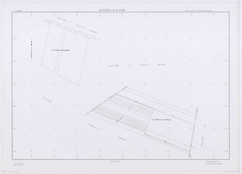 AUTHON-LA-PLAINE, plans minutes de conservation : tableau d'assemblage,1933, Ech. 1/10000 ; plans des section B1, 1933, Ech. 1/2500, section B3, 1933, Ech. 1/1250, sections W, X, Y, Z, 1956, Ech. 1/2000, sections ZB, ZC, 1994, Ech. 1/2000, sections ZD, ZE