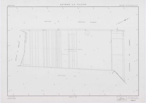 AUTHON-LA-PLAINE, plans minutes de conservation : tableau d'assemblage,1933, Ech. 1/10000 ; plans des section B1, 1933, Ech. 1/2500, section B3, 1933, Ech. 1/1250, sections W, X, Y, Z, 1956, Ech. 1/2000, sections ZB, ZC, 1994, Ech. 1/2000, sections ZD, ZE