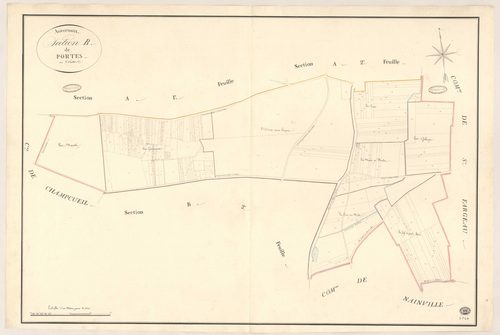 AUVERNAUX. - Section B : Portes, 1ère feuille. 