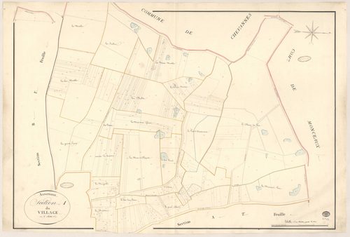 AUVERNAUX. - Section A : Village (le), 1ère feuille. 