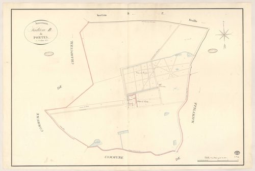 AUVERNAUX. - Section B : Portes, 2e feuille. 