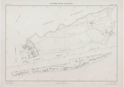 AUVERS-SAINT-GEORGES, plans minutes de conservation : tableau d'assemblage,1963, Ech. 1/10000 ; plans des sections D1, D2, F, G, 1963, Ech. 1/2500, sections AB, AC, ZA, ZD, 1963, Ech. 1/1000, sections AD, ZB, ZC, ZE, ZH, ZI, ZK, 1963, Ech. 1/2000. Polyest