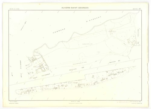 Plans minutes de conservation : AUVERS-SAINT-GEORGES : tableau d'assemblage, ech. 1/10000 (1963), sections ZE, ZH, ZI, ech. 1/2000 (1960) ; sections D1, D2, F, G, ech. 1/2500 (1963), sections AB, AC, ZA, ZD, ech. 1/1000 (1963), sections AD, ZB, ZC, ZE, ZH