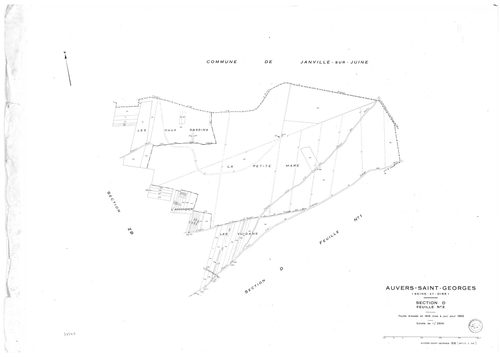 AUVERS-SAINT-GEORGES.- Cadastre révisé pour 1963 : plan du tableau d'assemblage, plans de la section AB, section AC, section AD, section D 1ère feuille, section D 2ème feuille, section F, section G, section ZA, section ZB, section ZC, section ZD, section 