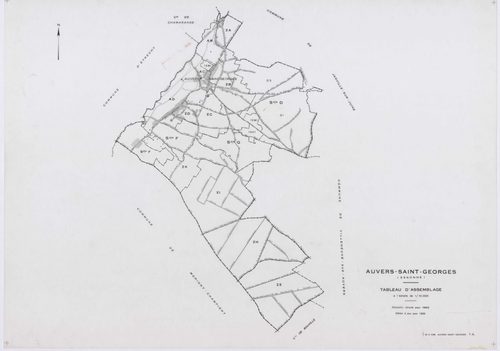 AUVERS-SAINT-GEORGES, plans minutes de conservation : tableau d'assemblage,1963, Ech. 1/10000 ; plans des sections D1, D2, F, G, 1963, Ech. 1/2500, sections AB, AC, ZA, ZD, 1963, Ech. 1/1000, sections AD, ZB, ZC, ZE, ZH, ZI, ZK, 1963, Ech. 1/2000. Polyest