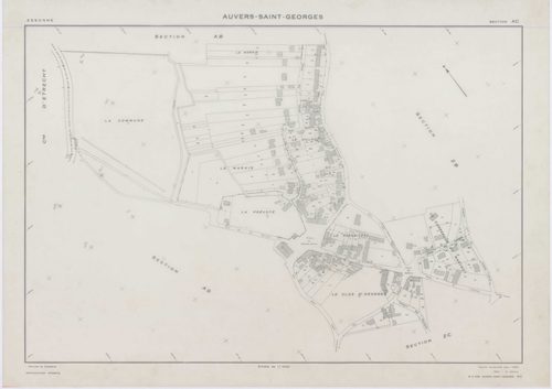 AUVERS-SAINT-GEORGES, plans minutes de conservation : tableau d'assemblage,1963, Ech. 1/10000 ; plans des sections D1, D2, F, G, 1963, Ech. 1/2500, sections AB, AC, ZA, ZD, 1963, Ech. 1/1000, sections AD, ZB, ZC, ZE, ZH, ZI, ZK, 1963, Ech. 1/2000. Polyest