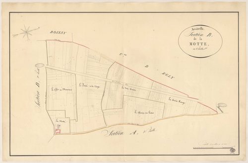 AVRAINVILLE. - Section B : Motte (la), 1ère feuille. 