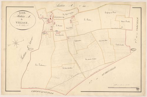 AVRAINVILLE. - Section A : Village (le), 1ère feuille. 