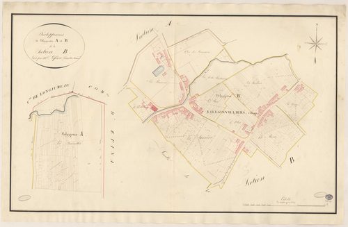 BALLAINVILLIERS. - Section B : Village (le), 2e feuille. 