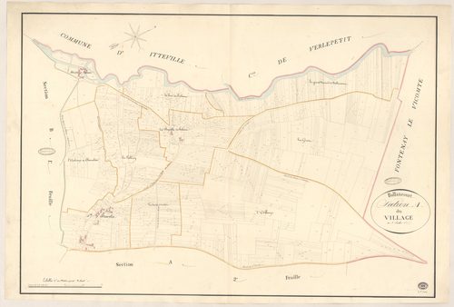 BALLANCOURT-SUR-ESSONNE. - Section A : Village (le), 1ère feuille. 