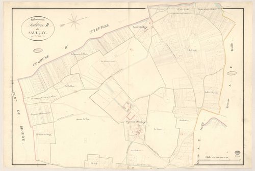 BALLANCOURT-SUR-ESSONNE. - Section B : Saulçay (le), 1ère feuille. 