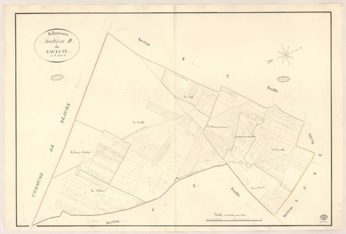 BALLANCOURT-SUR-ESSONNE. - Section B : Saulçay (le), 2e feuille. 