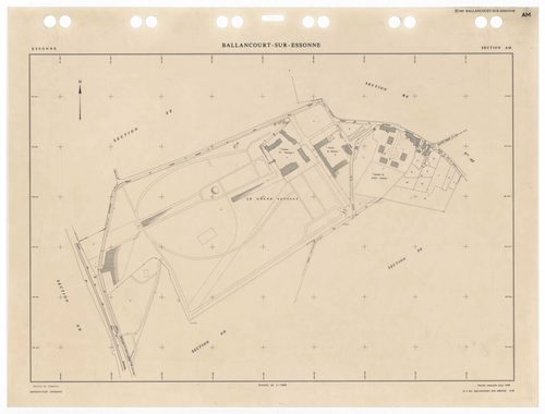BALLANCOURT, plans minutes de conservation : tableau d'assemblage,1988, Ech. 1/10000 ; plans des sections AA, AB, AD, AN, AO, AP, AR, AS, AT, AV, AW, AX, AY, AZ, BA, BC, BD, 1988, Ech. 1/1000, sections AE, AH, AI, AM, 1988, Ech. 1/2000, sections ZA, ZB, Z