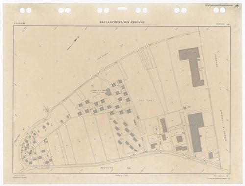 BALLANCOURT, plans minutes de conservation : tableau d'assemblage,1988, Ech. 1/10000 ; plans des sections AA, AB, AD, AN, AO, AP, AR, AS, AT, AV, AW, AX, AY, AZ, BA, BC, BD, 1988, Ech. 1/1000, sections AE, AH, AI, AM, 1988, Ech. 1/2000, sections ZA, ZB, Z