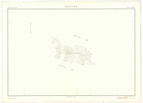 Plans minutes de conservation : BAULNE : tableau d'assemblage n°1, ech. 1/10000 (1960), sections AB, AC, AL, AM, ZE, ZH, ech. 1/1000 (1960), sections AD, AE, AH, AI, AK, ZA, ZB, ZC, ZD, ZI, ech. 1/2000 (1960) ; tableau d'assemblage n°2, ech.1/10000 (1974)