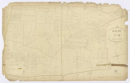 BAULNE. - Section B - Mont de Fillon (le), ech. 1/2500, coul., aquarelle, papier, 67x103 (1817). 