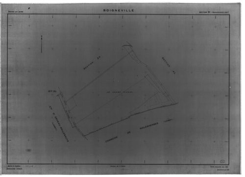 BOIGNEVILLE .- Cadastre révisé pour 1961 : plans de la section AE, section AL, section AM, section ZA, section ZB, section ZC, section ZH, section ZI, section ZL, section ZM, section ZN, section ZO, section ZP, section ZR 1ère feuille, idem 2ème feuille, 