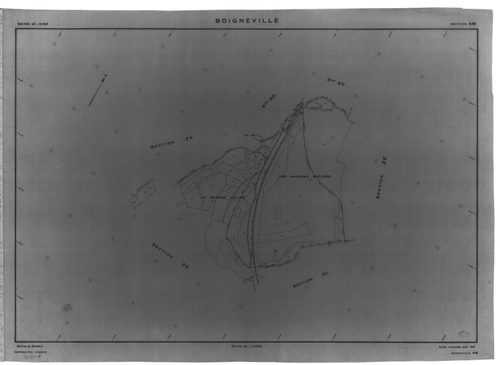 BOIGNEVILLE .- Cadastre révisé pour 1961 : plans de la section AE, section AL, section AM, section ZA, section ZB, section ZC, section ZH, section ZI, section ZL, section ZM, section ZN, section ZO, section ZP, section ZR 1ère feuille, idem 2ème feuille, 