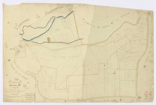 BOIGNEVILLE. - Section B - Argeville, 2, ech. 1/1250, coul., aquarelle, papier, 65x97 (1813). 