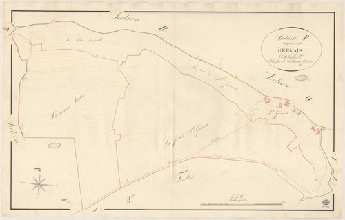 BOIGNEVILLE. - Section P : Friches de Saint-Gervais (les), 1ère feuille. 