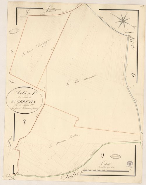 BOIGNEVILLE. - Section P : Friches de Saint-Gervais (les), 2e feuille. 