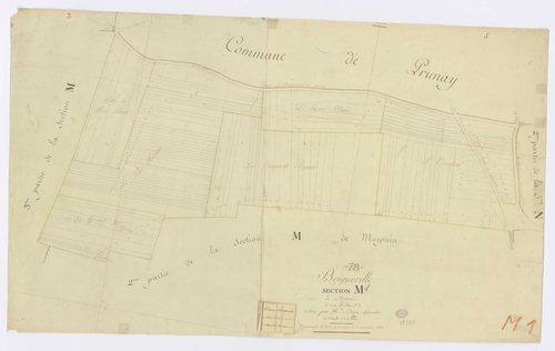 BOIGNEVILLE. - Section M - Morpuis, 1, ech. 1/1250, coul., aquarelle, papier, 58x94 (1813). 