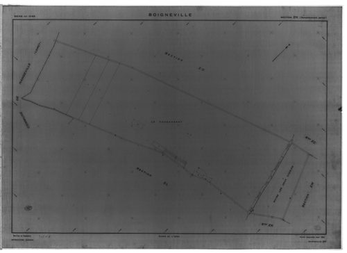 BOIGNEVILLE .- Cadastre révisé pour 1961 : plans de la section AE, section AL, section AM, section ZA, section ZB, section ZC, section ZH, section ZI, section ZL, section ZM, section ZN, section ZO, section ZP, section ZR 1ère feuille, idem 2ème feuille, 