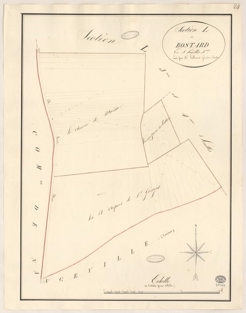 BOIGNEVILLE. - Section L : Bostard, 5e feuille. 