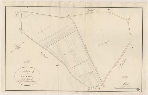 BOIGNEVILLE. - Section L : Bostard, 1ère feuille. 