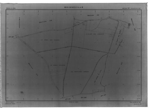 BOIGNEVILLE .- Cadastre révisé pour 1961 : plans de la section AE, section AL, section AM, section ZA, section ZB, section ZC, section ZH, section ZI, section ZL, section ZM, section ZN, section ZO, section ZP, section ZR 1ère feuille, idem 2ème feuille, 
