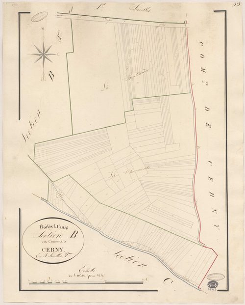 BOISSY-LE-CUTTE. - Section B : Chemin de Cerny (le), 2e feuille. 