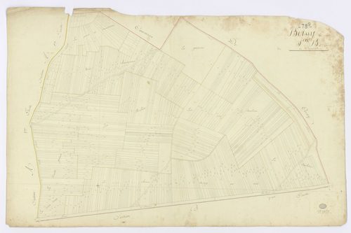 BOISSY-LE-CUTTE. - Section B - Chemin de Cerny (le), 1, ech. 1/1250, coul., aquarelle, papier, 66x101 (1817). 