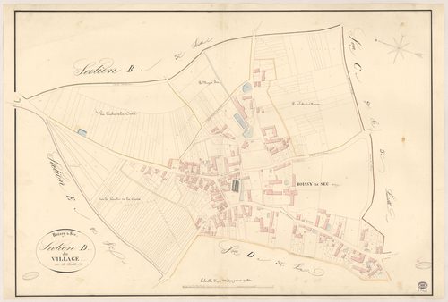 BOISSY-LE-SEC. - Section D : Village (le), 1ère feuille. 