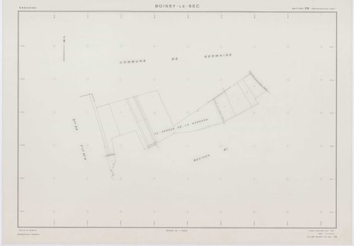 BOISSY-LE-SEC, plans minutes de conservation : tableau d'assemblage,1961, Ech. 1/10000 ; plans des sections AB, AD, AE, 1961, Ech. 1/1000, sections AC, AH, AI, AK, AL, AM, ZA1, ZA2, ZB, ZC, ZD, ZE, ZH, ZI, ZK, ZL, ZM, ZN, ZO, ZP, ZR, ZS, ZT, 1961, Ech. 1/