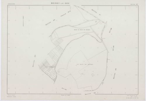 BOISSY-LE-SEC, plans minutes de conservation : tableau d'assemblage,1961, Ech. 1/10000 ; plans des sections AB, AD, AE, 1961, Ech. 1/1000, sections AC, AH, AI, AK, AL, AM, ZA1, ZA2, ZB, ZC, ZD, ZE, ZH, ZI, ZK, ZL, ZM, ZN, ZO, ZP, ZR, ZS, ZT, 1961, Ech. 1/